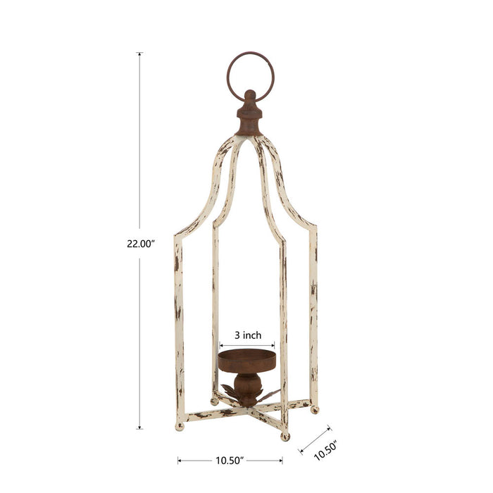 22"H Large Farmhouse Rustic Metal Lantern, Set of 2