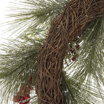24"D Flocked Pinecone Berry Wreath
