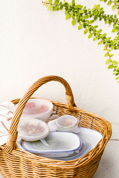 2.5 Inches Silicone Stretchable Lids, Dinnerware & Food Covers (8 Pieces Set)