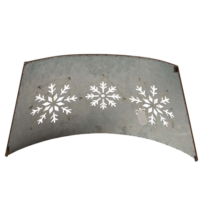 26"D Snowflake Die Cut Metal Tree Collar with Light String