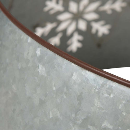 26"D Snowflake Die Cut Metal Tree Collar with Light String