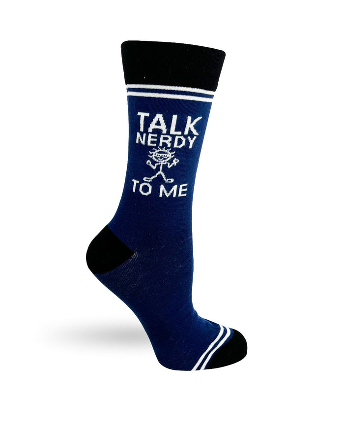 (3 Pairs) Talk Nerdy to Me - Hey Now Unisex Crew Socks - Wholesale