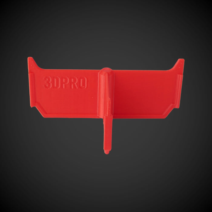 Red 3-Way Low Single Bin Divider (MP) on a black background