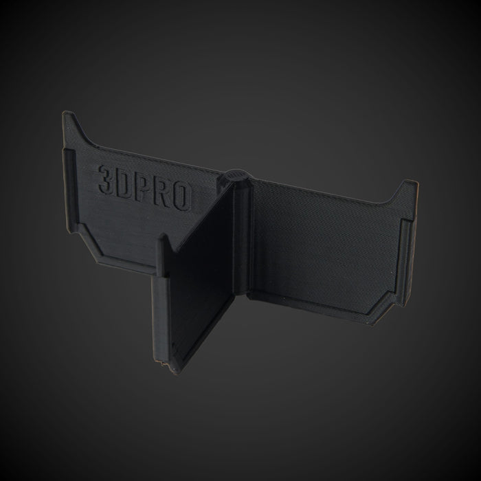 Black 3D-printed 3-Way Low Single Bin Divider (MP) with '3DPRO' branding on a dark background