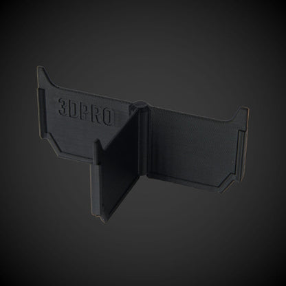 Black 3D-printed 3-Way Low Single Bin Divider (MP) with '3DPRO' branding on a dark background