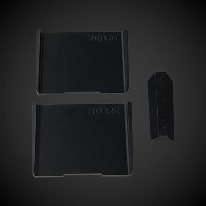 Black 3-Way Standard Double Bin Divider (MP) components with '3DPRO' branding on a dark gray background