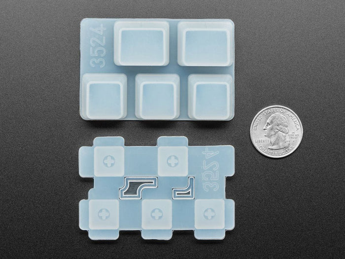 3 x 1U and 2 x 1.25U "Ctrl" Silicone Keycap Molds (MX Compatible Switches) [Discontinued] by The Pi Hut - The Pi Hut