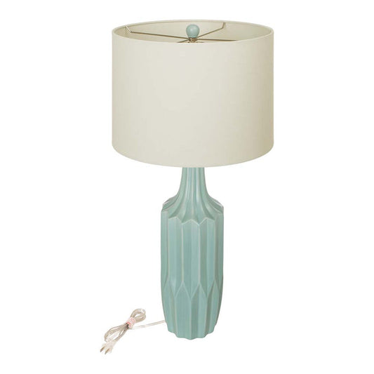 30.75"H Matte Mint Ceramic  Table Lamp w/White Shade