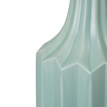 30.75"H Matte Mint Ceramic  Table Lamp w/White Shade