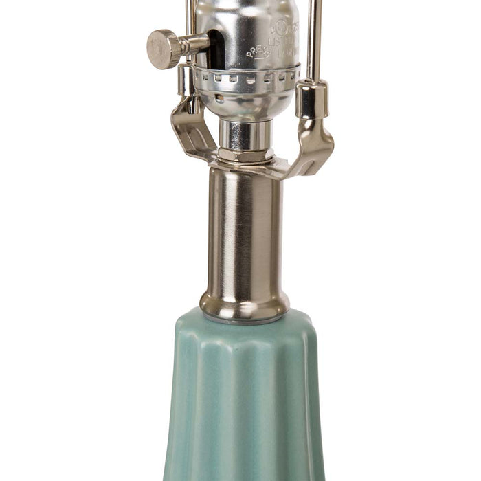 30.75"H Matte Mint Ceramic  Table Lamp w/White Shade