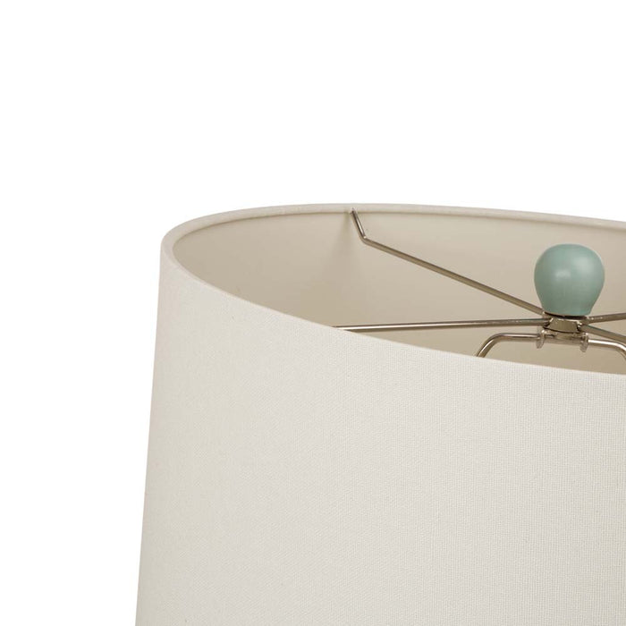 30.75"H Matte Mint Ceramic  Table Lamp w/White Shade