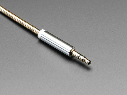 3.5mm Stereo Male/Male Cable - Gold Metal - 1 meter long by The Pi Hut - The Pi Hut