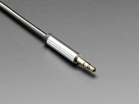 3.5mm Stereo Male/Male Cables - Black Metal - 1 meter long [discontinued] by The Pi Hut - The Pi Hut