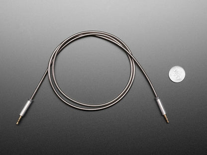 3.5mm Stereo Male/Male Cables - Black Metal - 1 meter long [discontinued] by The Pi Hut - The Pi Hut