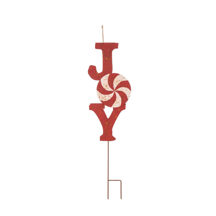 36.02"H Rusty Metal "JOY" Yard Stake or Wall Décor