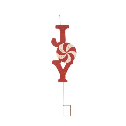 36.02"H Rusty Metal "JOY" Yard Stake or Wall Décor
