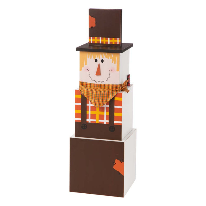 36.22"H Wooden Snowman Double-edage Box Porch Decor ( Christmas & Fall）