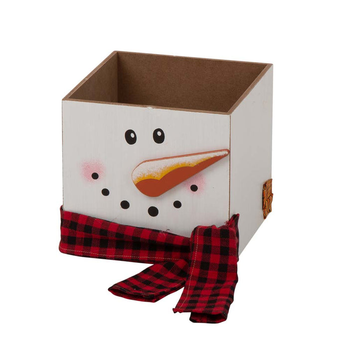 36.22"H Wooden Snowman Double-edage Box Porch Decor ( Christmas & Fall）