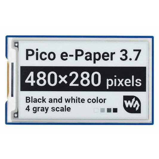 3.7" e-Paper e-Ink Display for Raspberry Pi Pico (480x280) by Waveshare - The Pi Hut