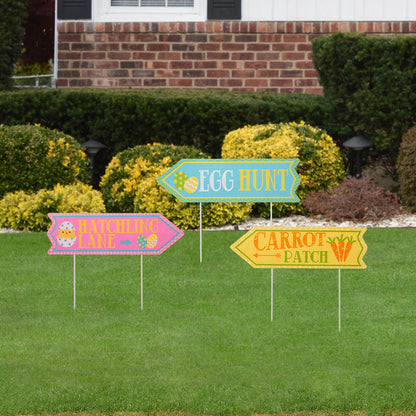 38"H Easter Metal Yard Stake or Wall Décor, Set of 3