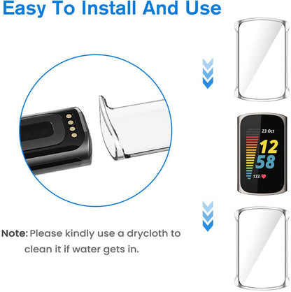 [4-Pack] Fitbit Charge 6/ Charge 5 Case Full-Around Screen Protector | Fintie
