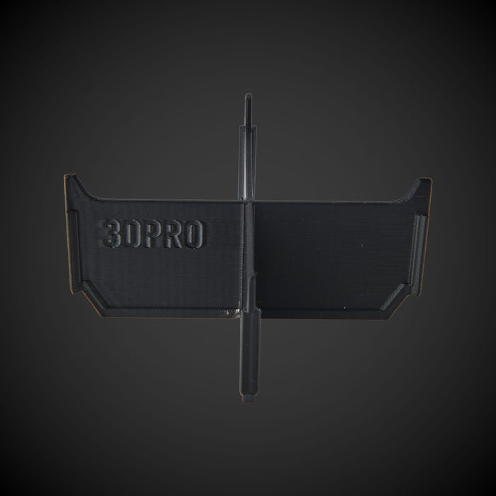 Black 3DPRO 4-Way Low Single Bin Divider (MP) product on a dark gray background