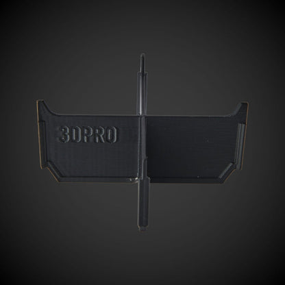 Black 3DPRO 4-Way Low Single Bin Divider (MP) product on a dark gray background