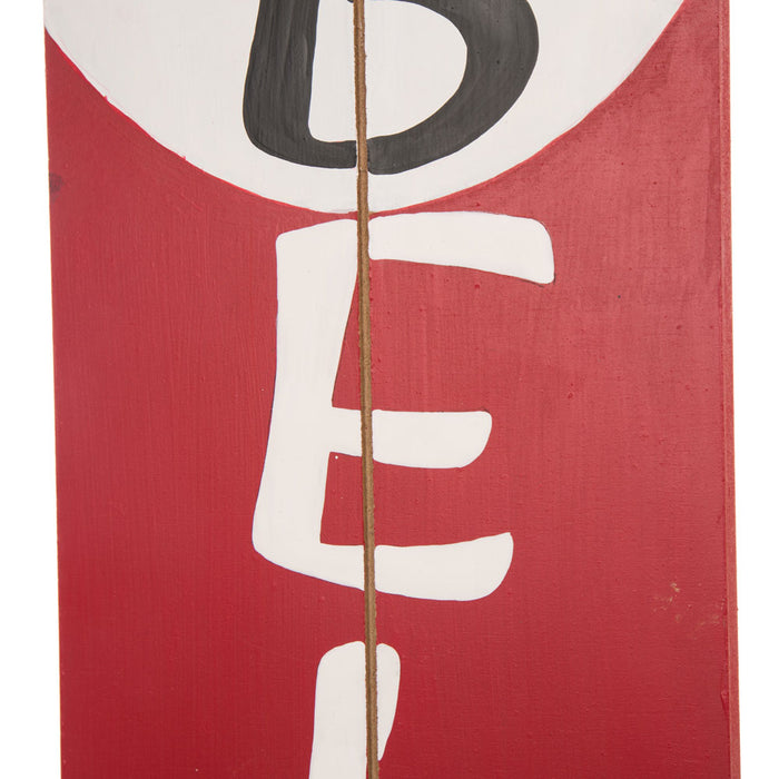 42.00"H Christmas Wooden Santa Porch Sign - BELIEVE