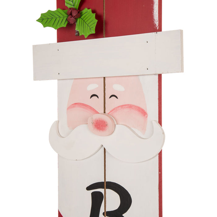 42.00"H Christmas Wooden Santa Porch Sign - BELIEVE