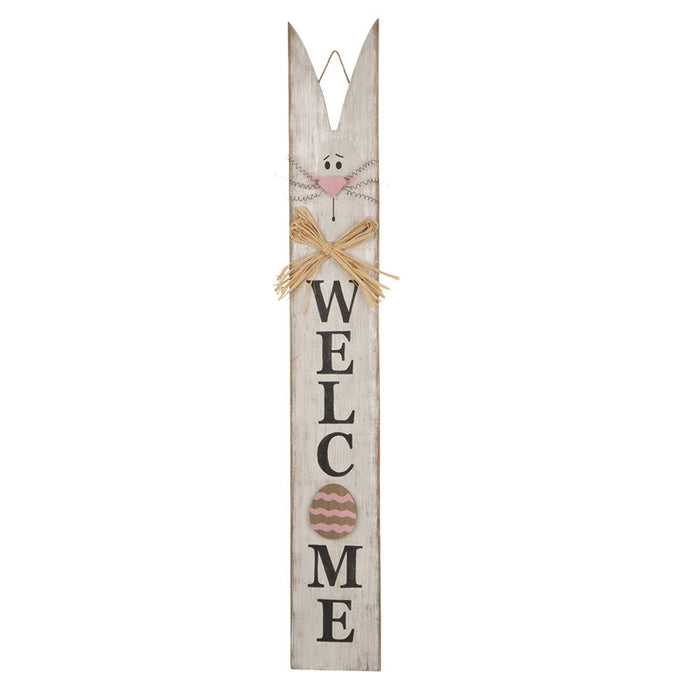 42"H Wooden Easter Welcome Porch Sign with Bunny Ears