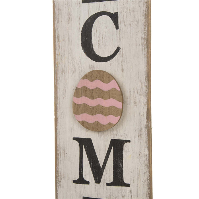 42"H Wooden Easter Welcome Porch Sign with Bunny Ears