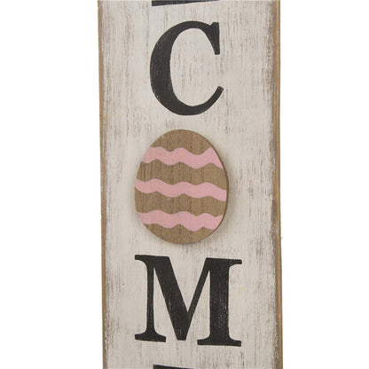 42"H Wooden Easter Welcome Porch Sign with Bunny Ears