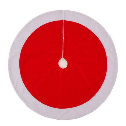 48“D Red & White Felt Christmas Tree Skirt
