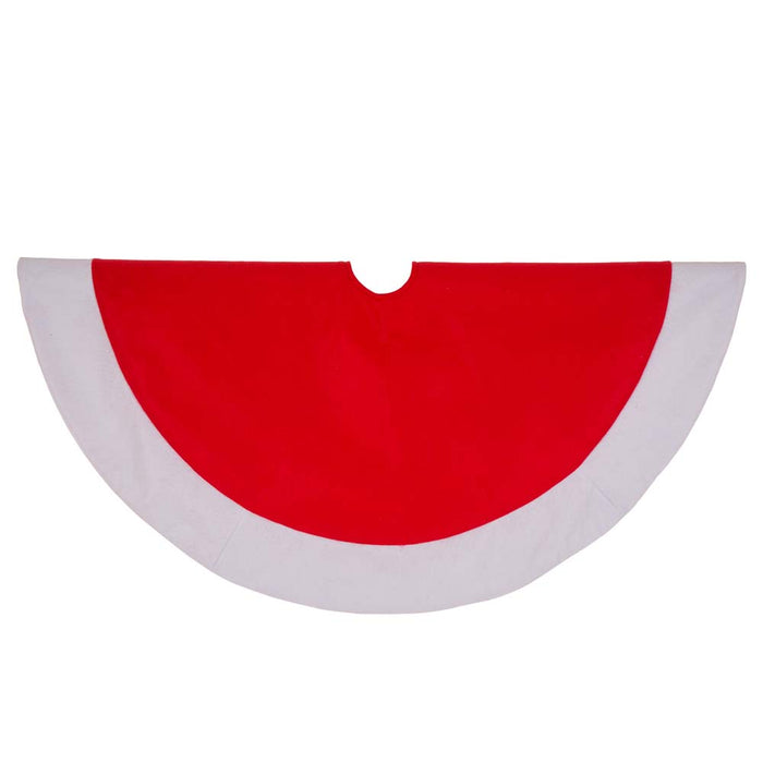48“D Red & White Felt Christmas Tree Skirt