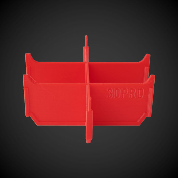 Red 6-Way Low Single Bin Divider (MP) with '3DPRO' branding on a black background