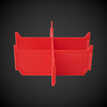 Red 6-Way Low Single Bin Divider (MP) with '3DPRO' branding on a black background