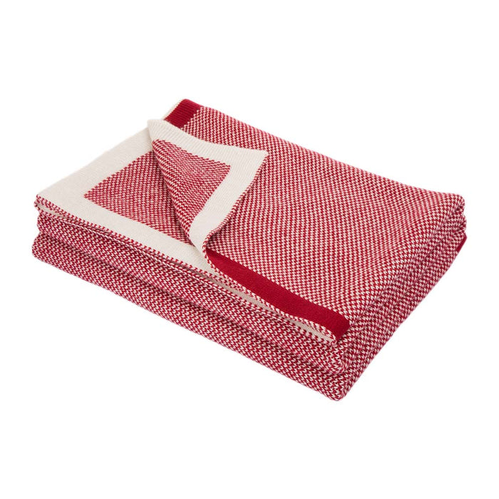 60"L*50"W Knitted Acrylic Red/White Throw Blanket 900g