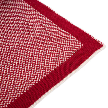 60"L*50"W Knitted Acrylic Red/White Throw Blanket 900g