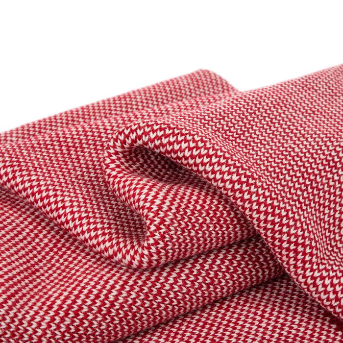 60"L*50"W Knitted Acrylic Red/White Throw Blanket 900g