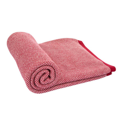 60"L*50"W Knitted Acrylic Red/White Throw Blanket 900g