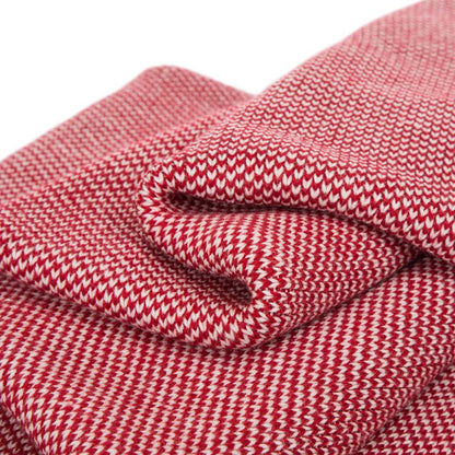 60"L*50"W Knitted Acrylic Red/White Throw Blanket 900g