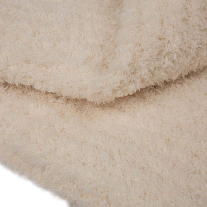 60"L*50"W Knitted Polyester Beige Feather Yarn Throw Blanket 800g