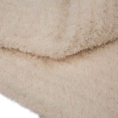 60"L*50"W Knitted Polyester Beige Feather Yarn Throw Blanket 800g