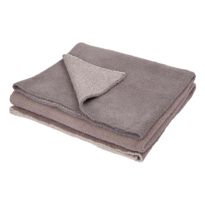 60"L*50"W Knitted Polyester Feather Yarn Tricolor Throw Blanket 965g