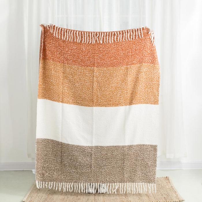 60"L*50"W Woven Acrylic Striped Jacquard Throw 780g