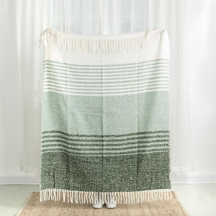60"L*50"W Woven Acrylic Striped Jacquard Throw 780g