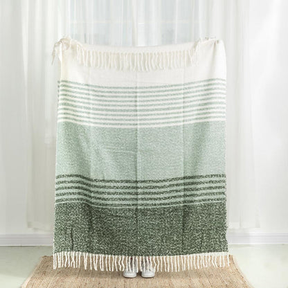 60"L*50"W Woven Acrylic Striped Jacquard Throw 780g