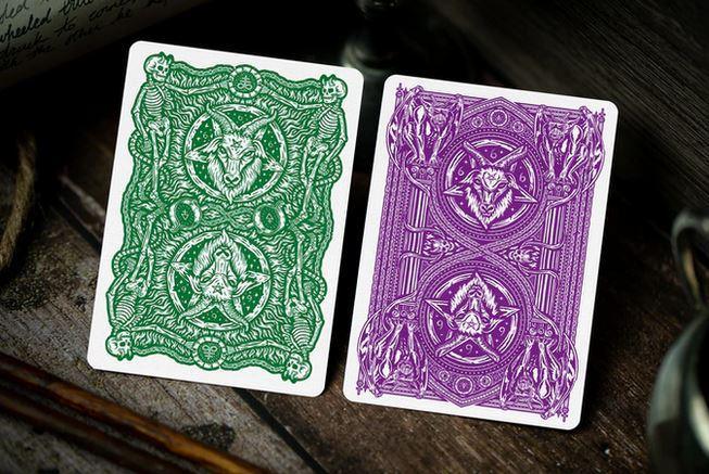 666 Emerald Hellfire Playing Cards Green by Riffle Shuffle Playing Cards by RarePlayingCards.com