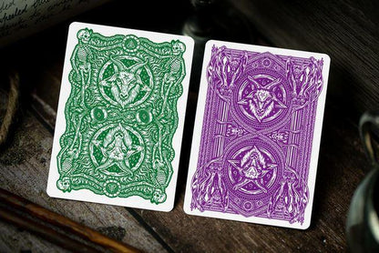 666 Emerald Hellfire Playing Cards Green by Riffle Shuffle Playing Cards by RarePlayingCards.com