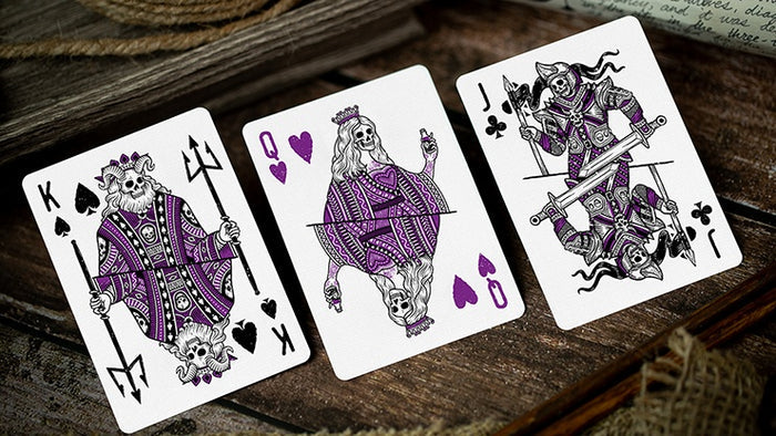 666 Purple Inferno Playing Cards by Riffle Shuffle Playing Cards by RarePlayingCards.com